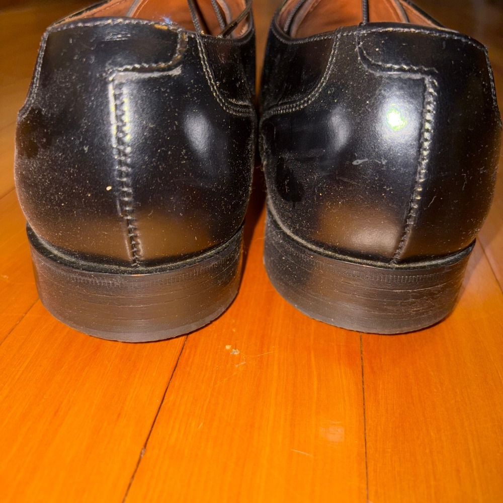 Bostonian Classics Mens Black Leather Cap Toe Oxford Shoes Made in USA 9.5 D/B - Picture 3 of 7
